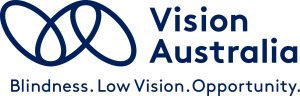VA_Brandmark_Master_Tagline_Landscape_Blue_RGB Vision Australia logo