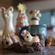 Hand crafted animals made from potters clay