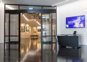 Cardinia Cultural Centre foyer with art gallery in background