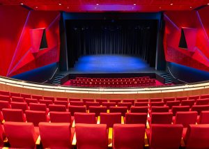 Gippsland Perforning Arts Centre Auditorium with seating, stage and curtains