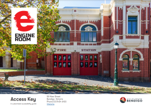 Front cover of Engine Room Access Key showing front of building 