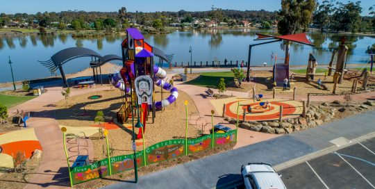 Birdseye view of Eaglehawk Playspace