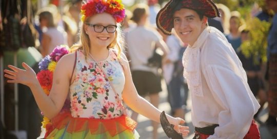 Two performers at an event